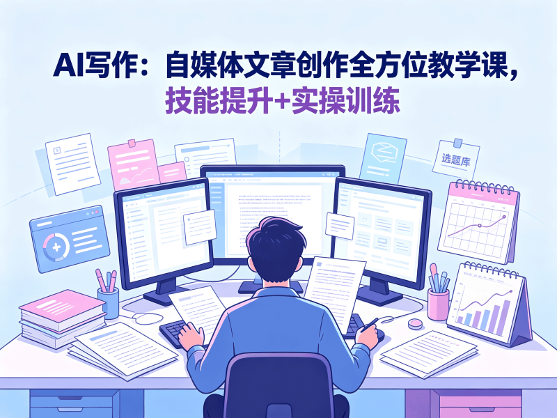 AI写作：自媒体文章创作全方位教学课，技能提升+实操训练-速优课