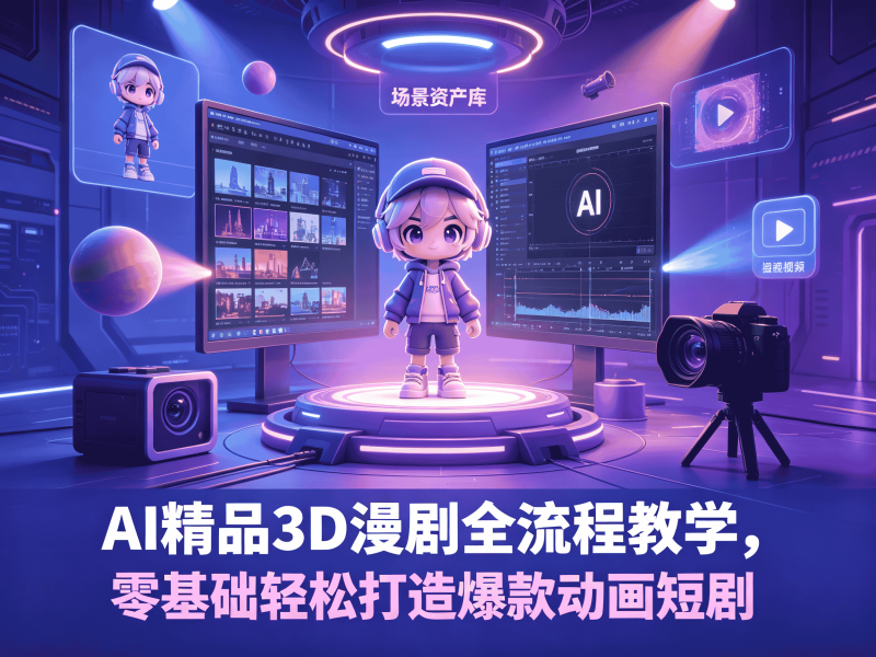 AI精品3D漫剧全流程教学，零基础轻松打造爆款动画短剧-速优课