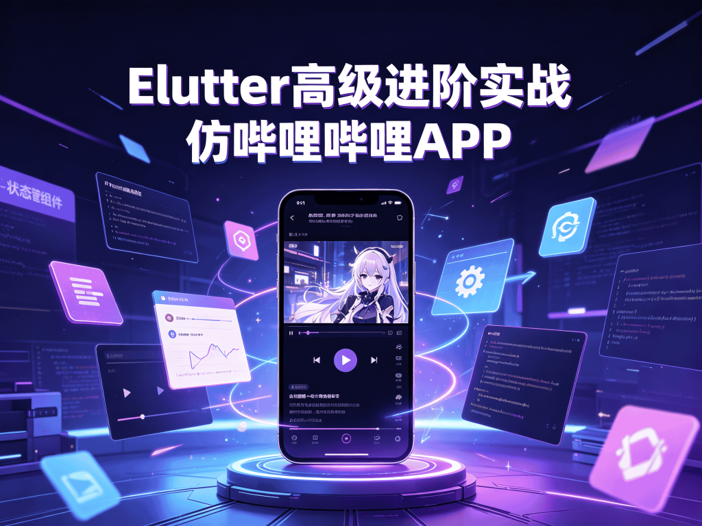 Flutter高级进阶实战 仿哔哩哔哩APP进阶实战_大厂前端面试必备教程封面