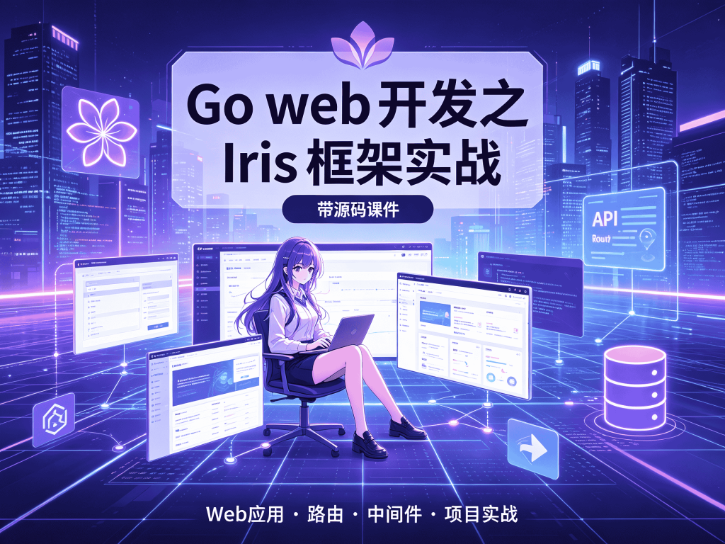Go web 开发之Iris框架实战 - 带源码课件（VIP）教程推荐_微服务/DevOps方向实战封面
