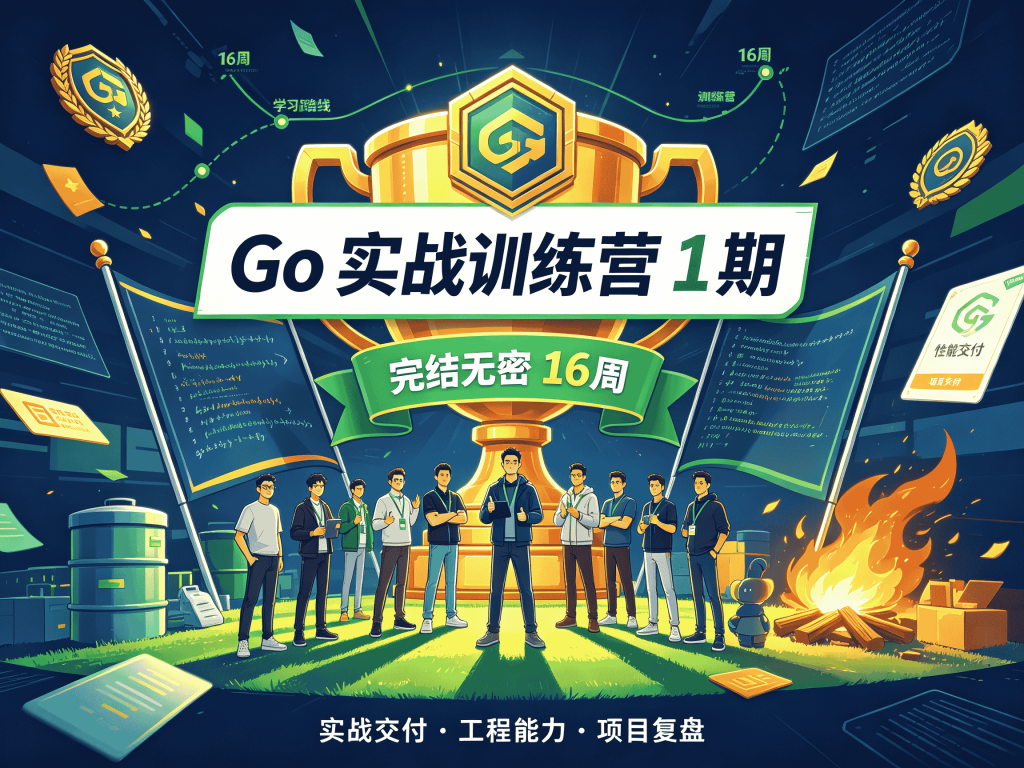 Go 实战训练营1期（完结无密16周）从入门到实战_Go语言后端开发教程封面
