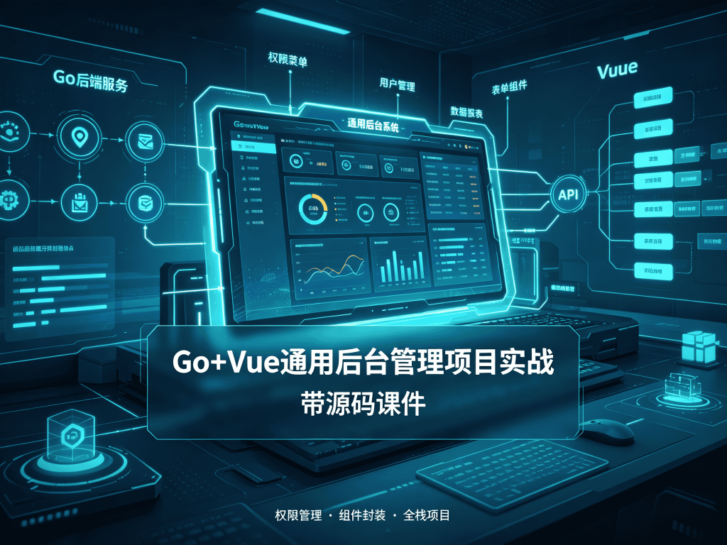 Go+Vue通用后台管理项目实战 - 带源码课件开发教程_2026前端学习路线全解析封面