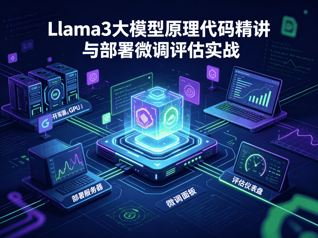2026最全Llama3大模型原理代码精讲与部署微调评估实战视频教程下载_含完整资料封面