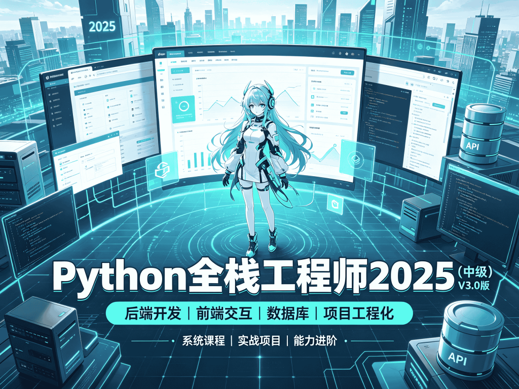 2026Python全栈工程师2025（中级）V3.0版视频教程_Python全栈开发实战封面