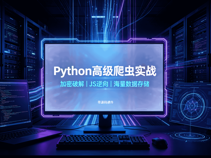 Python高级爬虫实战-加密破解JS逆向海量数据存储等 - 带源码课件-速优课
