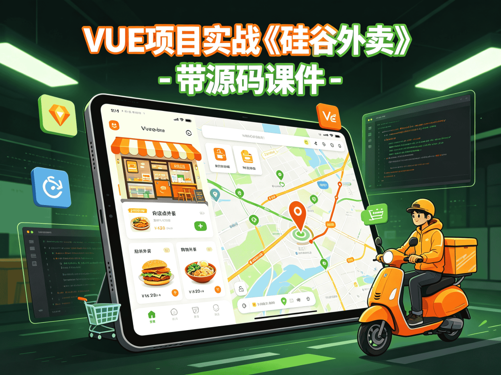 全栈VUE项目实战《硅谷外卖》 - 带源码课件开发教程_Vue/React/Node一网打尽封面
