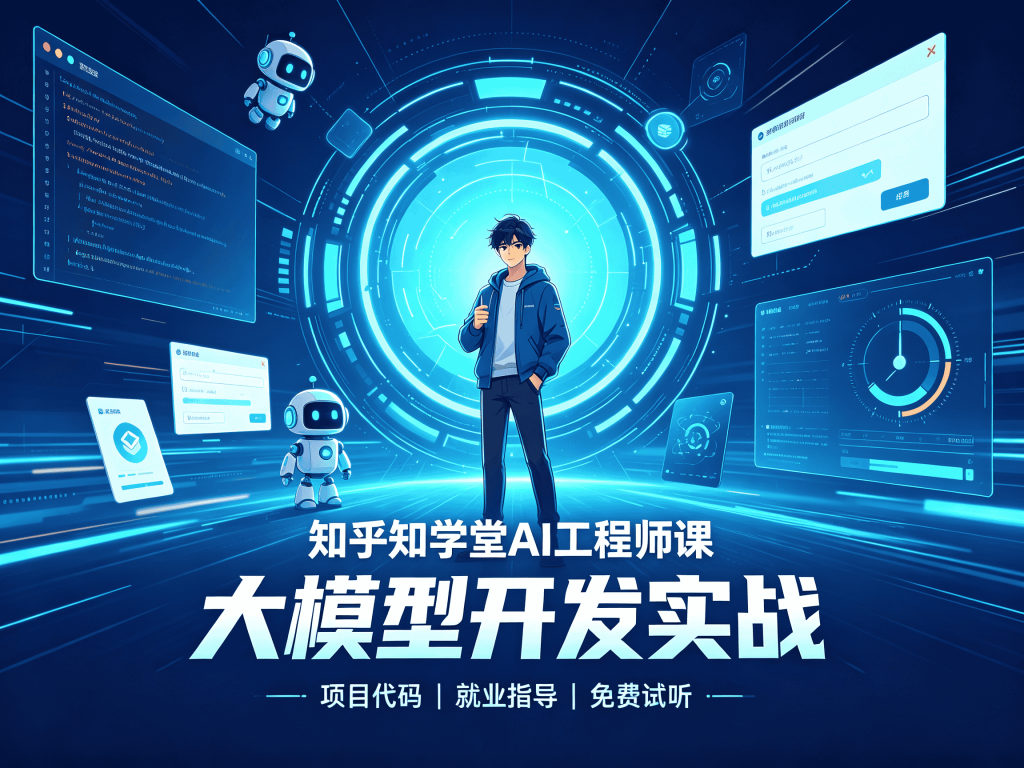 知乎知学堂AI工程师课｜大模型开发实战（11期+项目代码+就业指导+免费试听）入门到精通_人工智能学习资源汇总封面