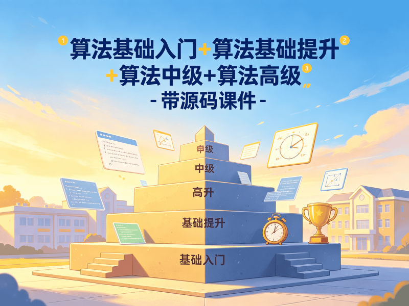 算法基础入门+算法基础提升+算法中级+算法高级 - 带源码课件-速优课