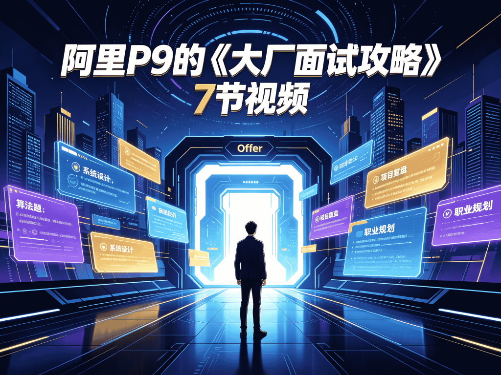 阿里P9的《大厂面试攻略》7节视频教程完整版_编程学习资源分享封面