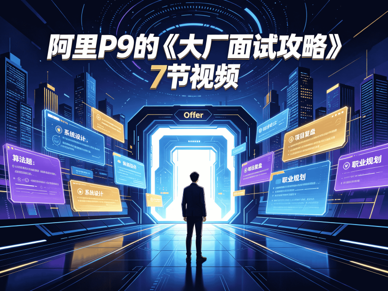 阿里P9的《大厂面试攻略》7节视频-速优课