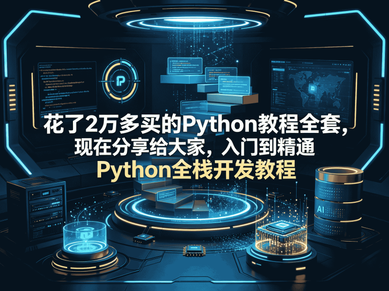 花了2万多买的Python教程全套，现在分享给大家，入门到精通 Python全栈开发教程-速优课