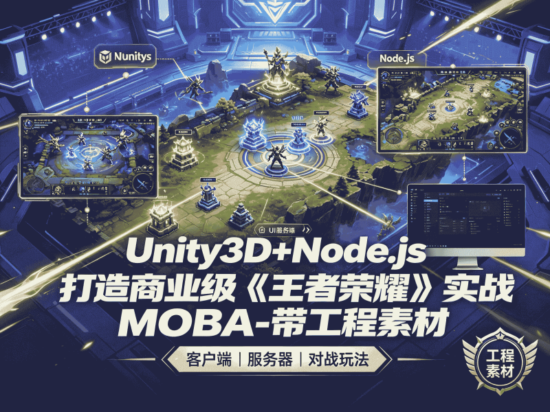 Unity3D+Node.js 打造商业级《王者荣耀》实战MOBA - 带工程素材全套教程资源分享-速优课